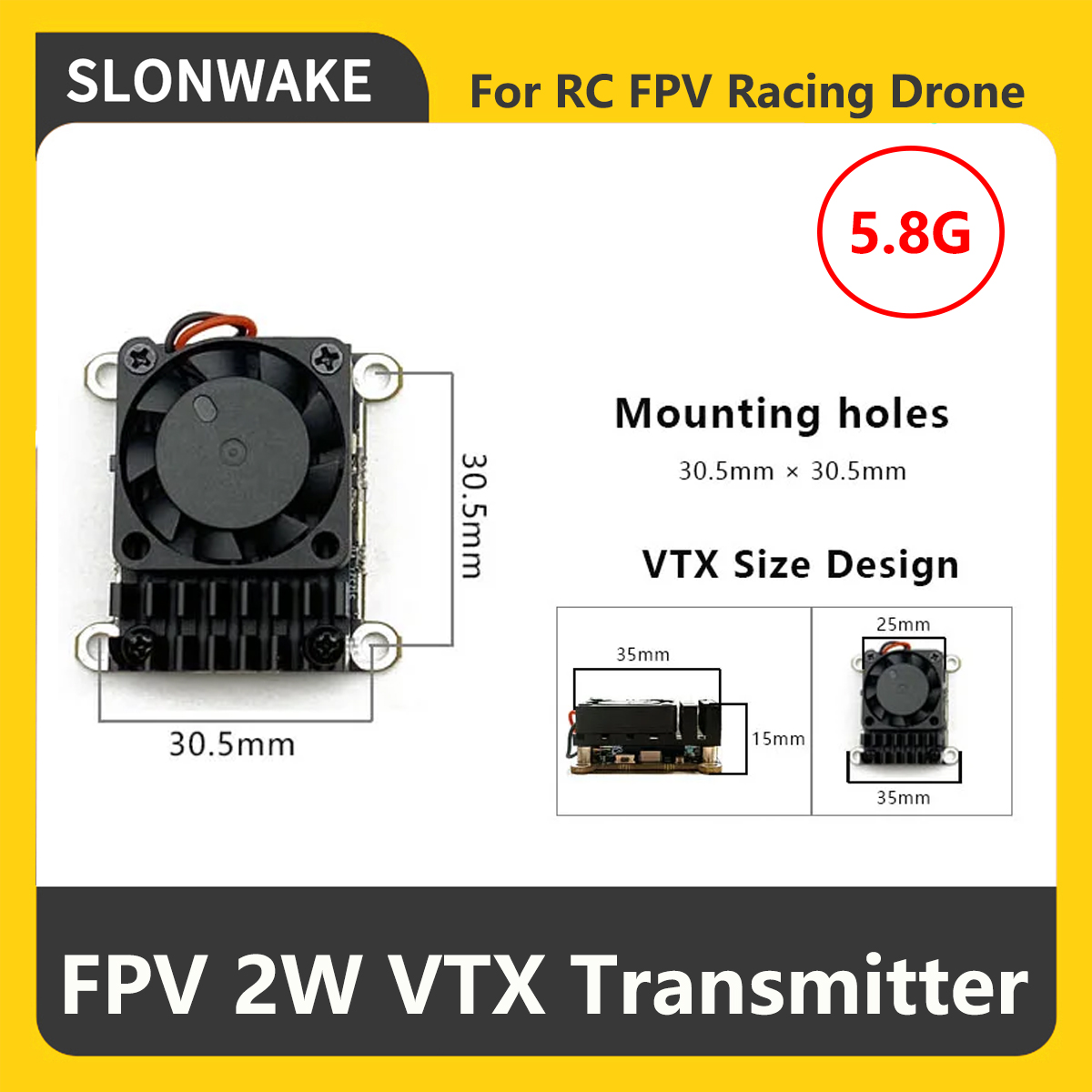 SLONWAKE 5.8G 2000mW FPV VTX T - огляд і ціна Fpv Drone Camera